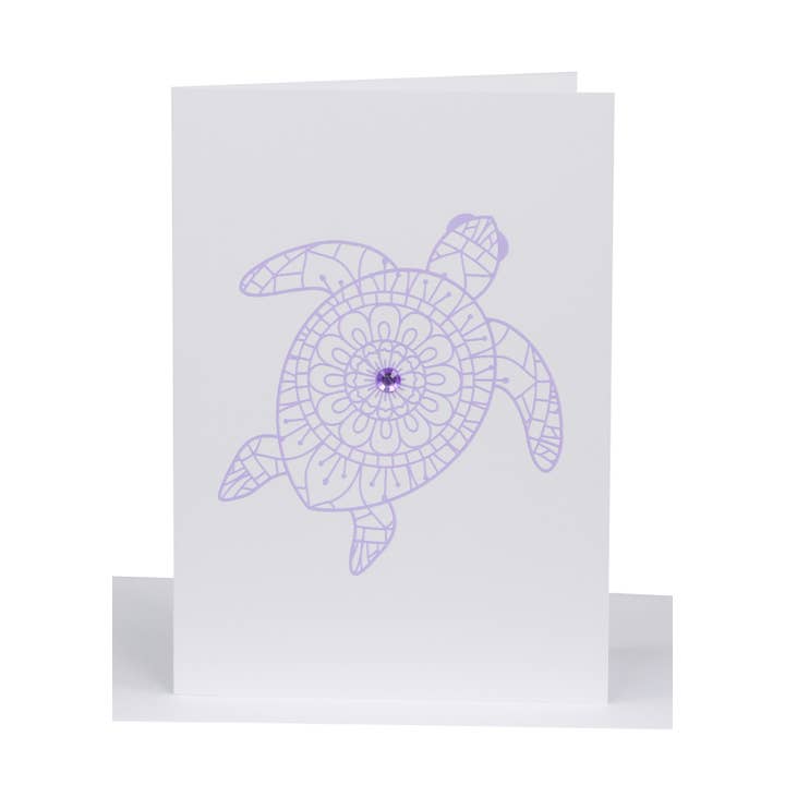 Lil's Cards – wholesale Vardagliga hälsningskort – Tomt presentkort - Mandala Turtle with Crystal*
