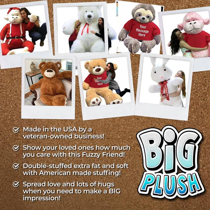 Big Plush - Vente Peluche – enfant et bébé - Grand ours en peluche géant de cinq pieds de haut, brun cannelle