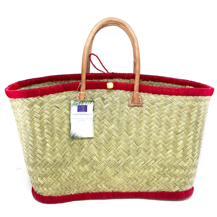 LINETA – Saco de praia por atacado – Cesto madagáscar com bolsa WAX4