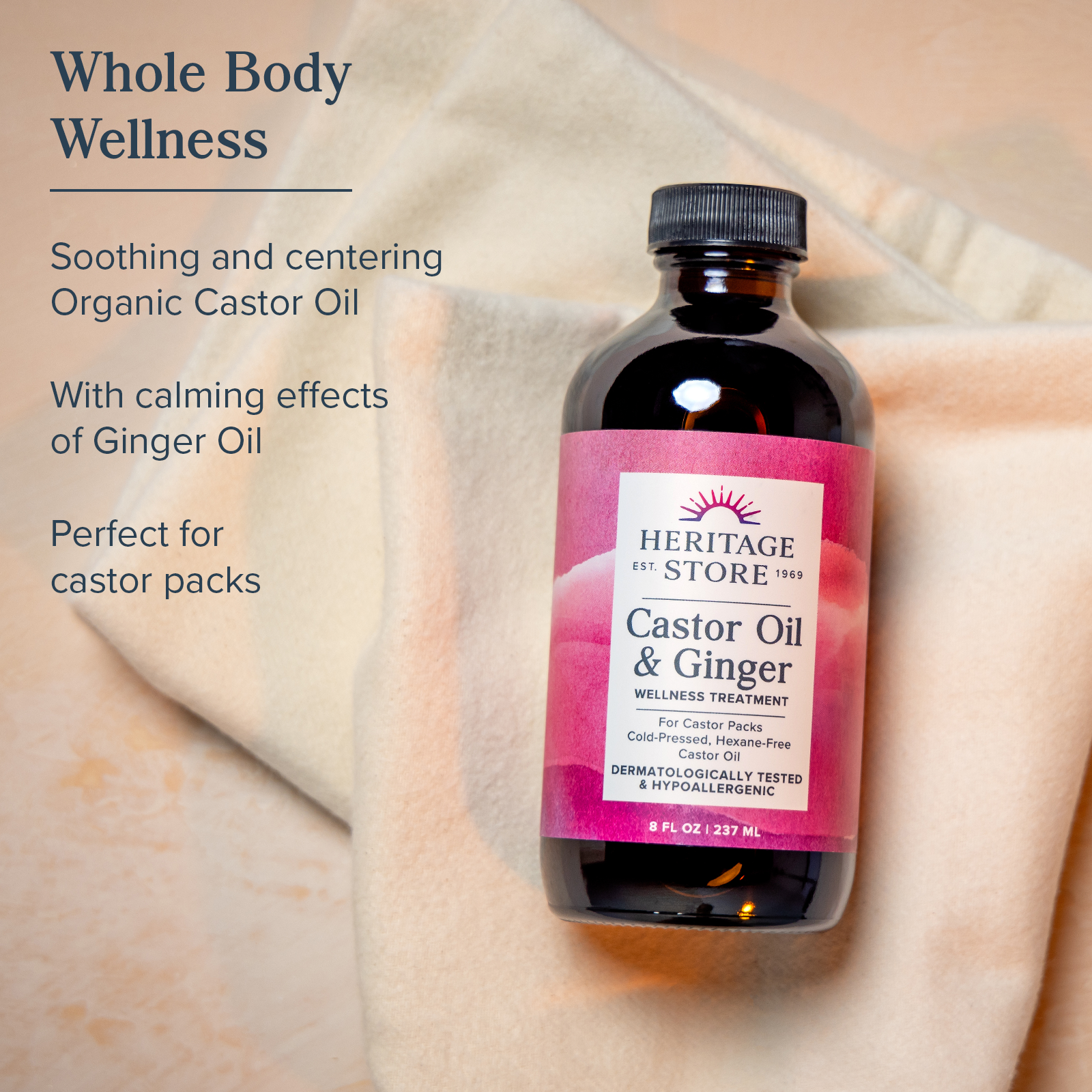 Heritage Store - Wholesale Bath/Body Oil - Castor Oil & Ginger 8 oz4