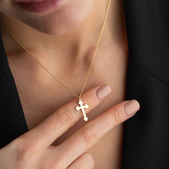 Tina Custom Jewelry - Wholesale Pendant/Charm Necklace - Orthodox Cross Necklace | Christian Baptism Gift for Her5