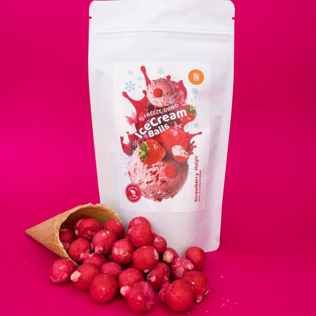 NutriBoom – Großhandel Eis/Sorbet – Gefriergetrocknete Eiscreme-Bubbles Erdbeer-Magie 45 g13