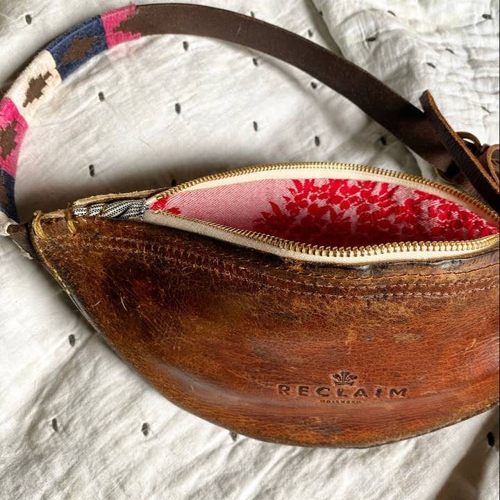 Reclaim Mallorca - Wholesale Belt Bag - Women's - CAMPOS BELT BAG - RED FRENCH TICKING FABRIC