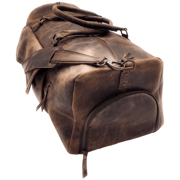 Ranch Junkie - Wholesale Weekender Bag - Unisex - Denali Vintage Saddle Leather Weekender Leather Duffel Bag6