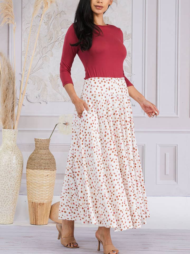 HH736R-COFFEEBEAN - 2 PC Top & Skirt for wholesale by H&H Fashion Inc.