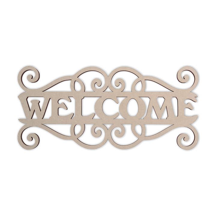 Houten bord „Welkom” - uitsparing, woondecoratie voor wholesale door Jess and Jessica