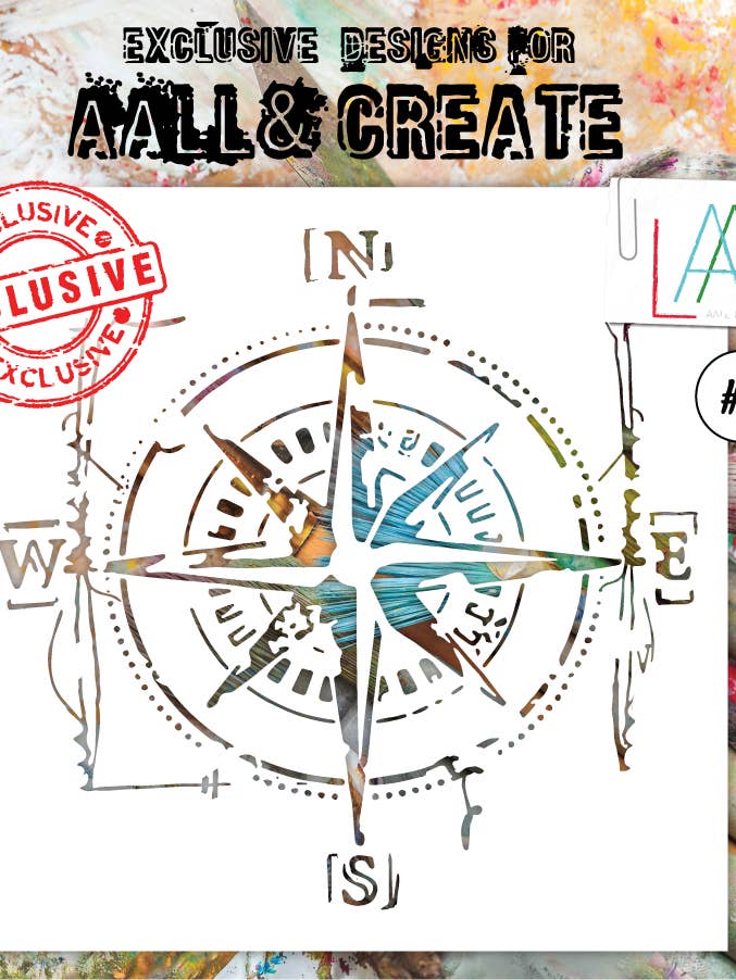 Kompass - 6"x6" Stencil av Bipasha Bk #8 för wholesale av AALL AND CREATE