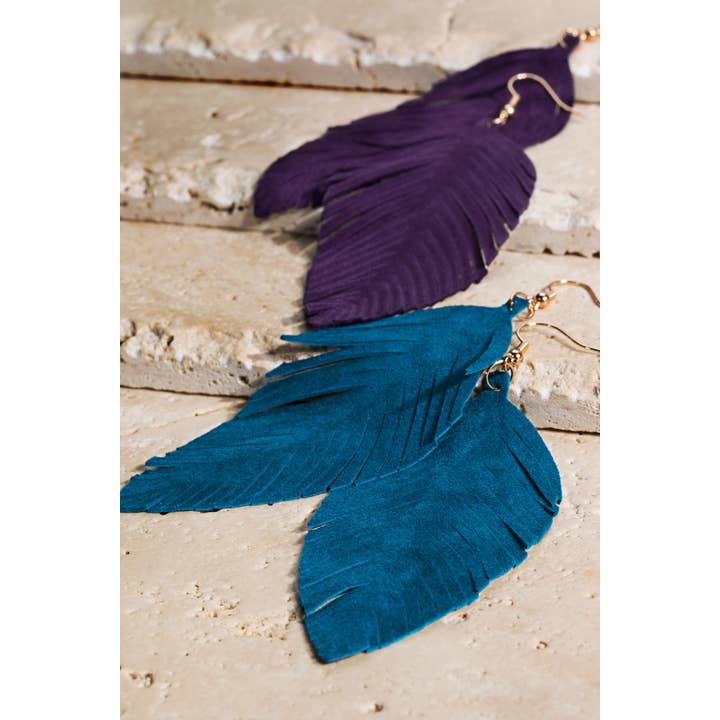 Urbanista - Wholesale Dangle Earrings - Genuine Leather Leaf Earrings2