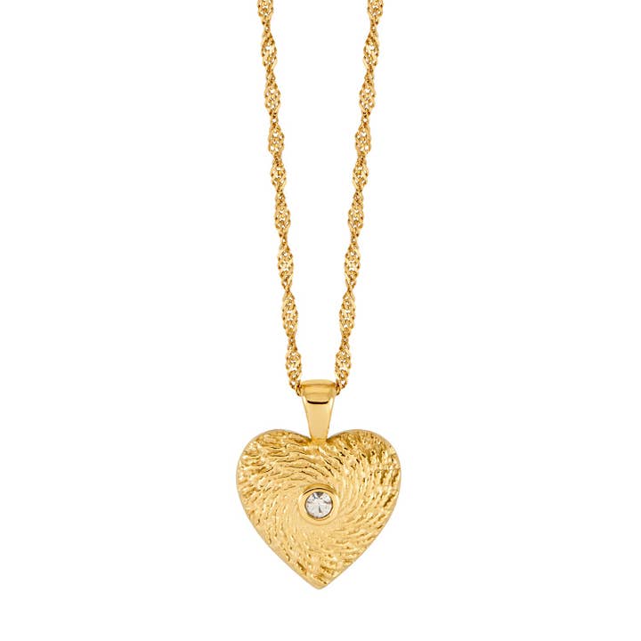 Anti-tarnish Gold Chunky Heart Necklace for wholesale by Zoi Era
