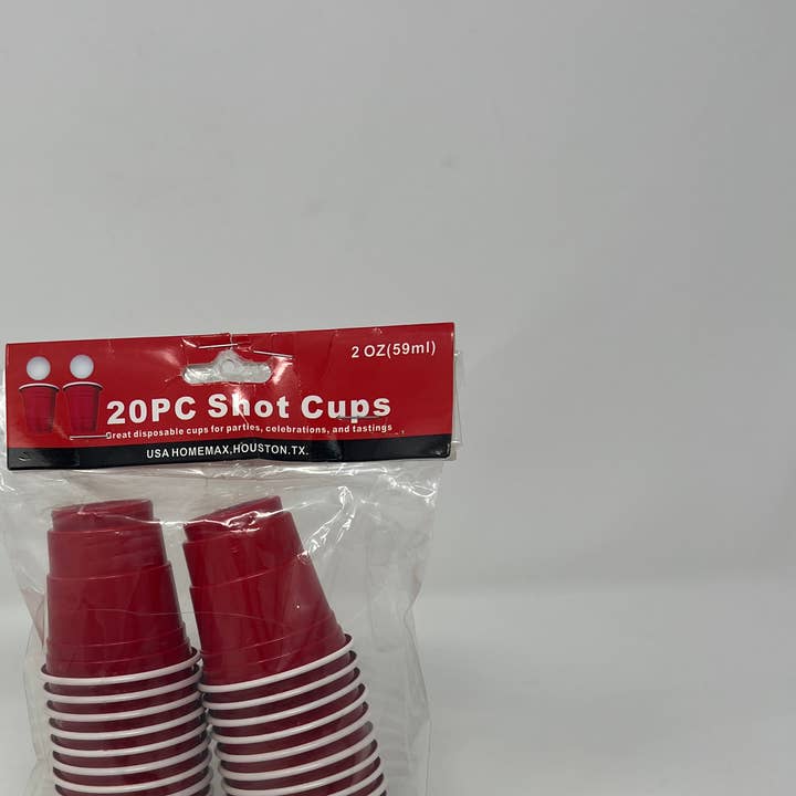 USA HomeMax - Wholesale Disposable cup - 20pc 2oz Shot Cups Disposable Red0