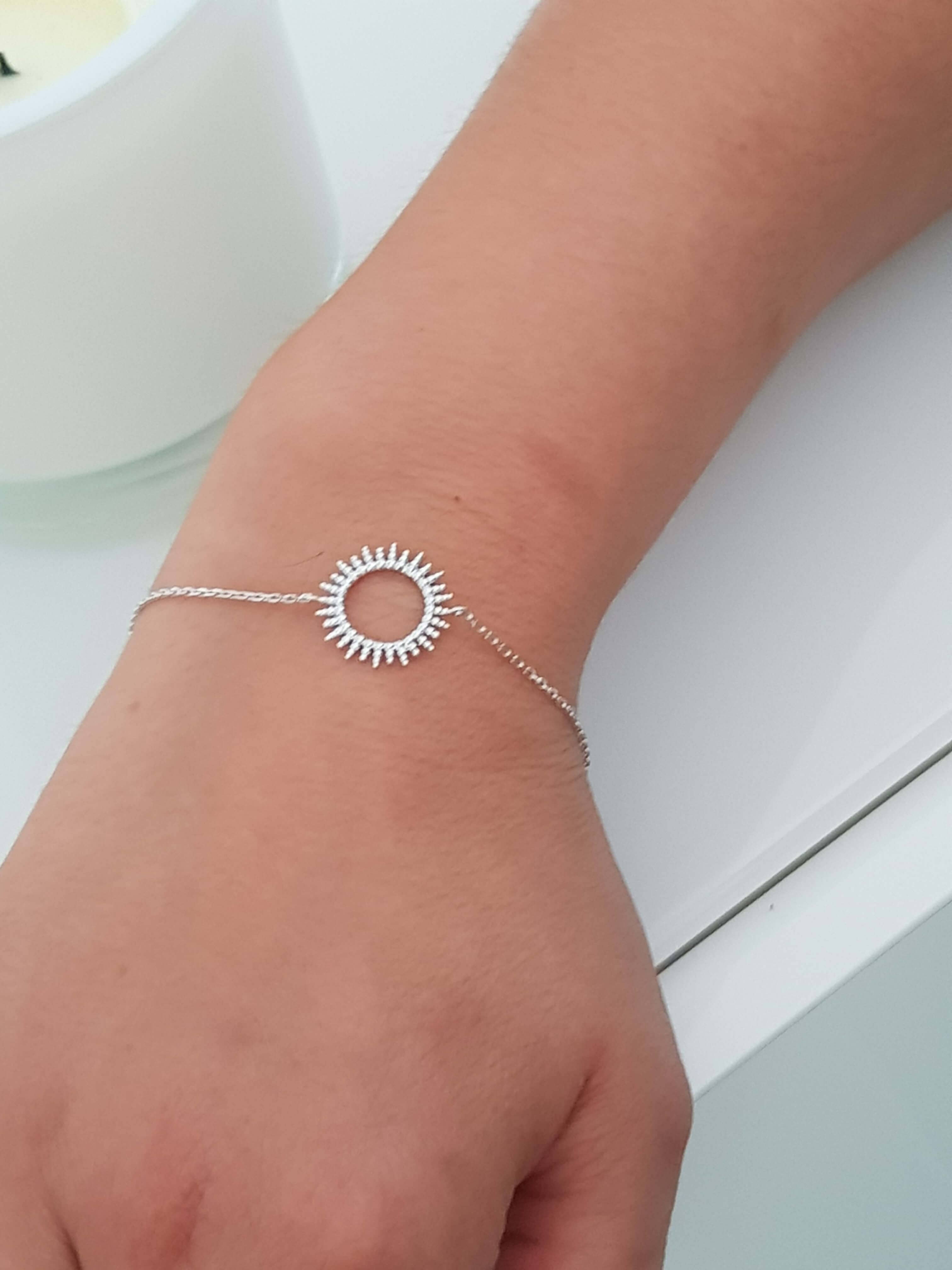 SIUKA - Wholesale Charm/Dangle Bracelet - Rhodium-plated 925/1000 silver bracelet with “sun” motif1