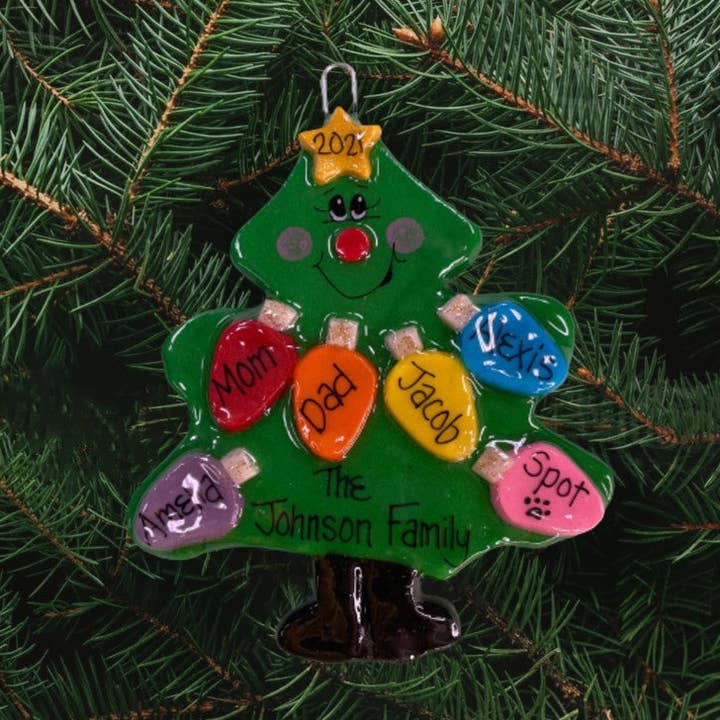 Adorno de árbol con bombillas para venta al por mayor de Dough Delights, Inc