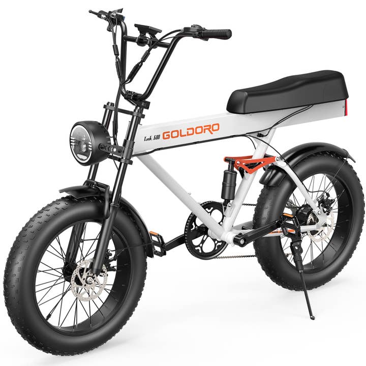 Promounts – wholesale Bike/scooter – Kids – Goldoro Electric Bike 20" Tank 600 Fat Tire,500W/48V (White)