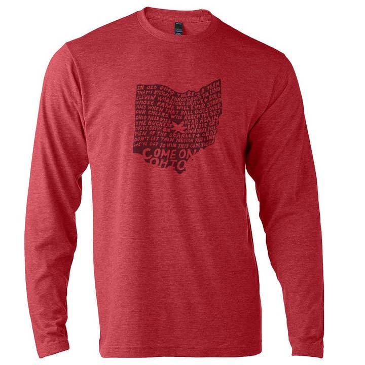 Megan Lee Designs - Wholesale Screen Printed T-Shirt - Unisex - Come on Ohio (OSU Buckeyes) : Unisex Long-sleeve Tee1