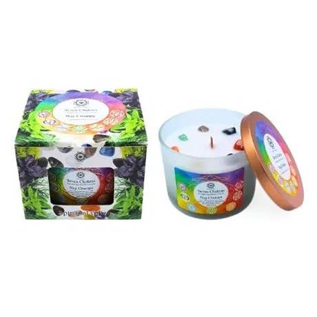 Ethike.eu - Wholesale Jar/Filled Candle - 7 Chakras - Nag Champa Semiprecious Stone Candle4
