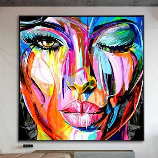 Mary Ann - Peinture originale colorée et élégante pour la vente par Art by Maudsch