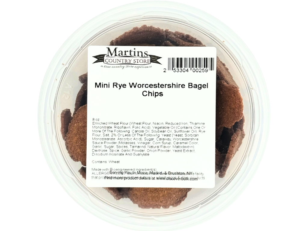 Martin's Country Store LLC - Wholesale Chips - RYE WORCESTERSHIRE BAGEL CHIPS 8oz3