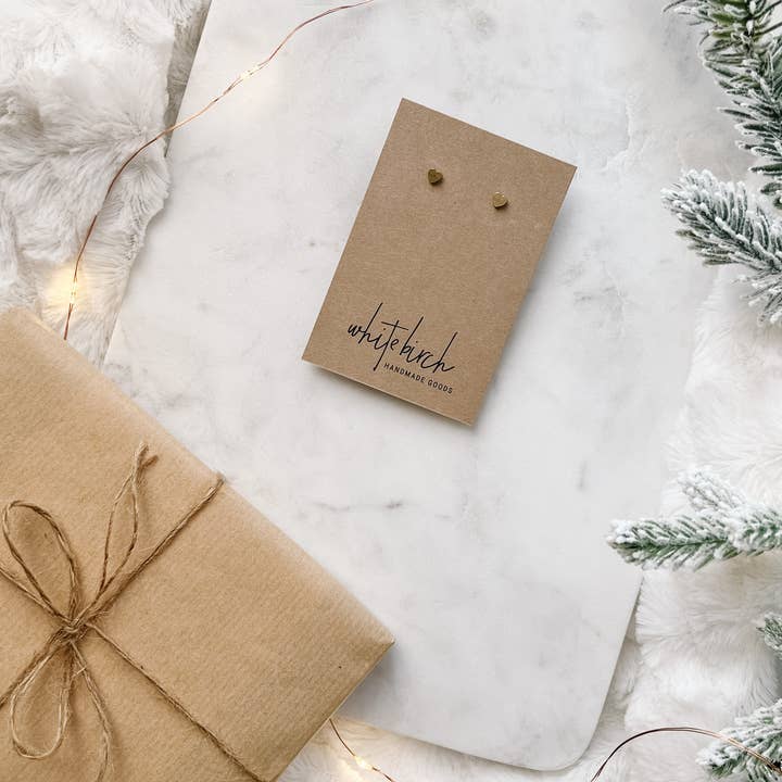 Whitebirch Handmade Goods – wholesale Solitärörhängen – Mini mässing hjärta örhängen1