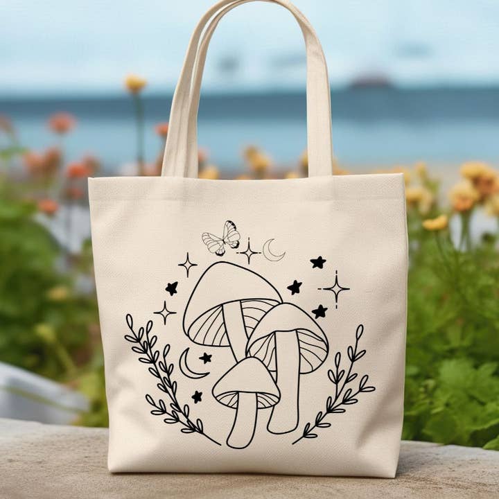 Sister Ray - Wholesale Tote Bag - Women's - Magic Mushroom Mystic Canvas Tote Bag