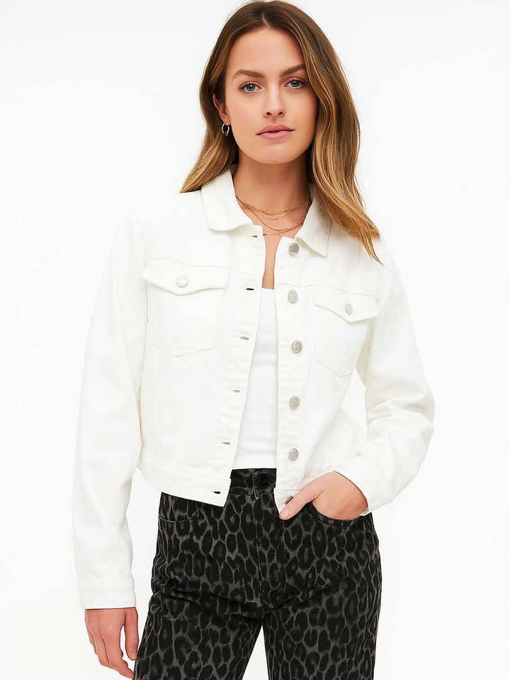 Ladies Solid Color Turn-Down Collar Everyday Denim Jacket 8268 for wholesale by Sweetkama