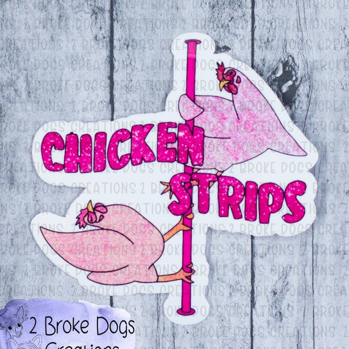 Autocollant de lanières de poulet pour la vente par 2 Broke Dogs Creations