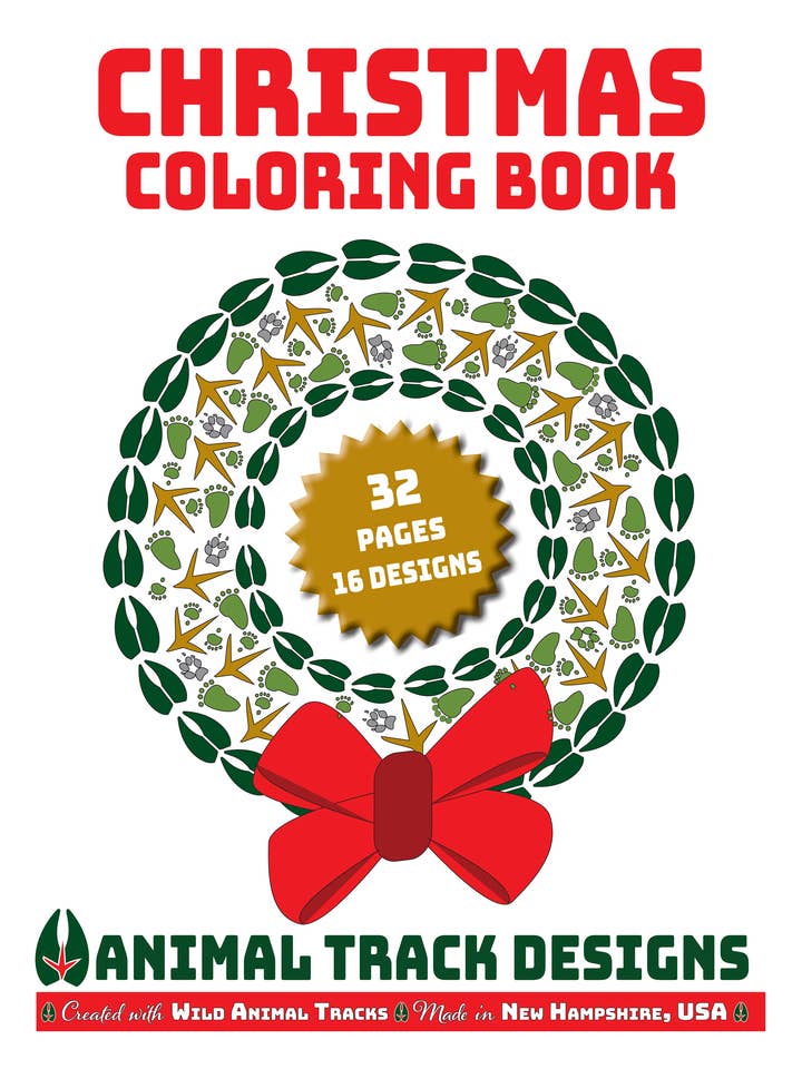 Christmas Coloring Book - Animal Track Designs for wholesale by Bold Spark Design & Stationery