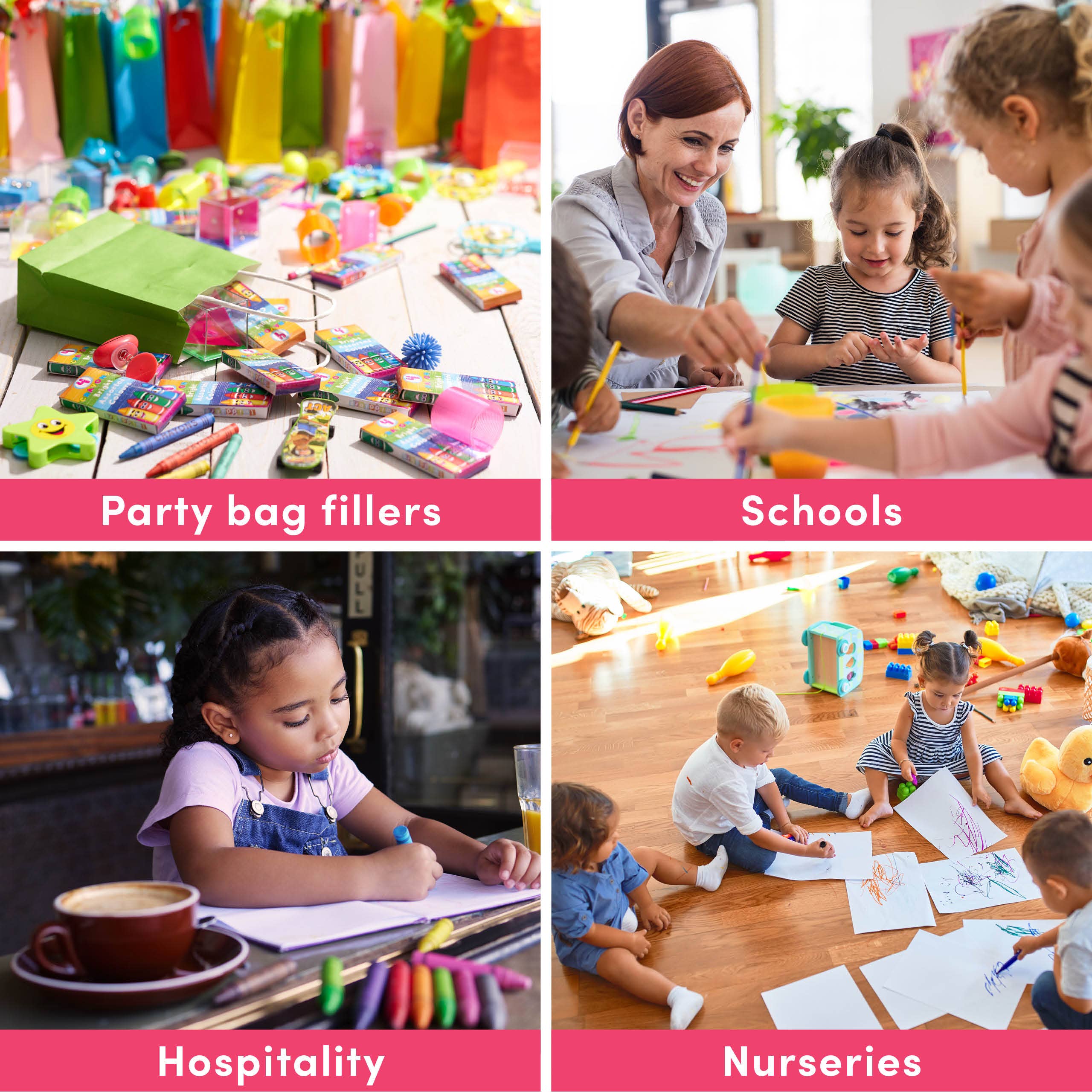 The Twiddlers - Vente Crayon – enfant et bébé - 144 boîtes de crayons de cire colorés assortis - 4 crayons par boîte7