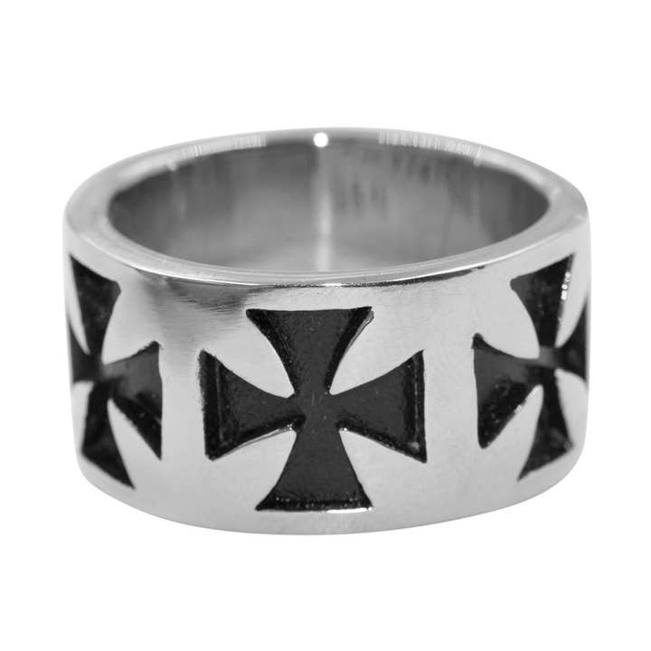 anel de aço inoxidável “Iron Cross” por atacado de Bodywings