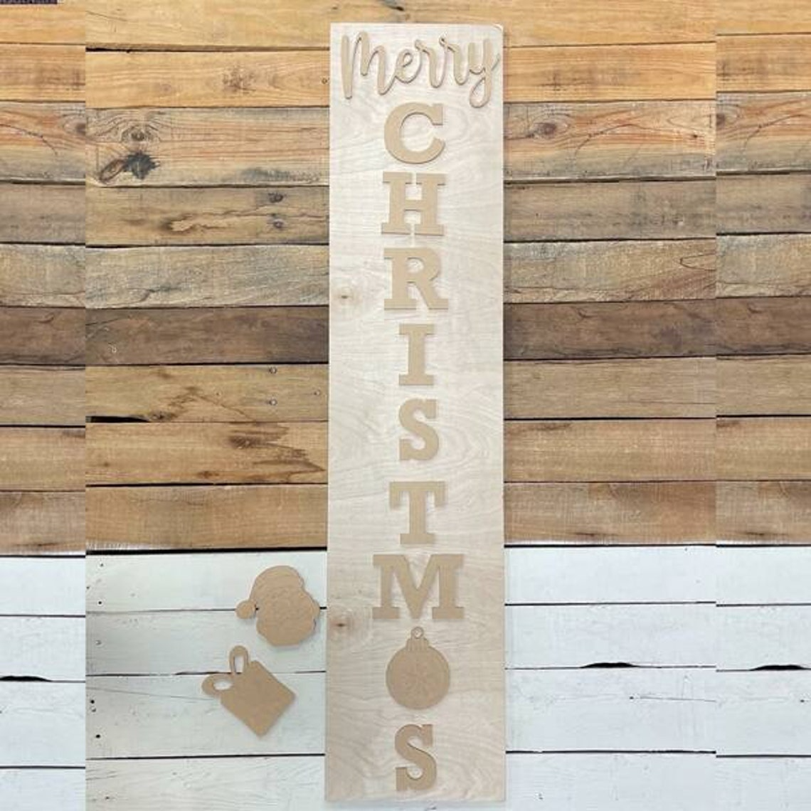 Honey And Sugar Designs - Wholesale DIY Craft Kit - Paint and Sip: DIY Wood Art Kit Merry Christmas Porch Leaner0