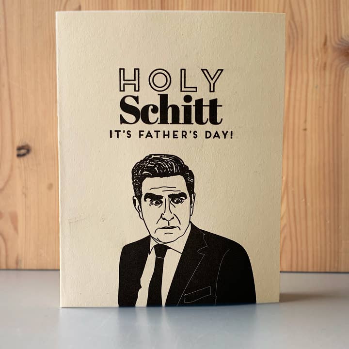Happy Father's Day Holy Schitt Letterpress Card for wholesale by Coffee n Cream Press