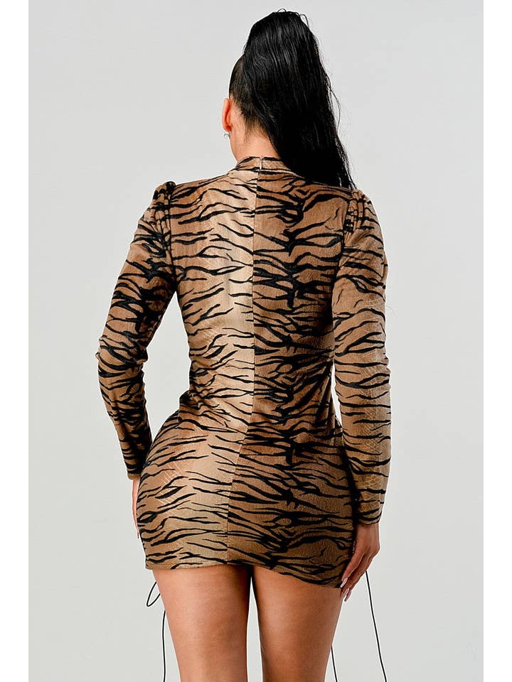 Athina Collection - Wholesale Dress - Women's - Feeling Fierce suede leopard bodycon dress3