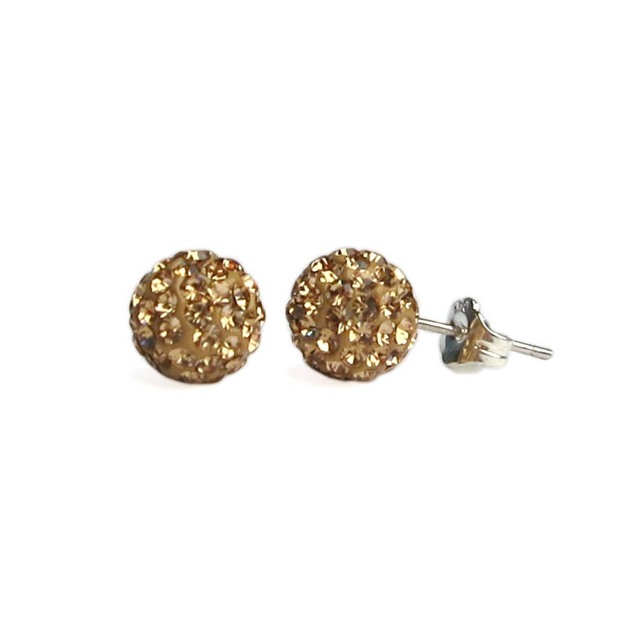 Viv & Ingrid - Wholesale Stud/Post Earrings - Set of 10 8mm Glitterball Posts on Metallic Circle Cards2