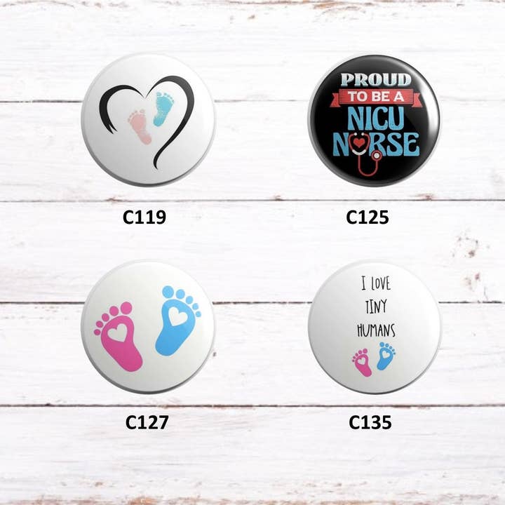 Exchangeable Badge Button Baby Feet/ NICU Nurse for wholesale by Exchangeables Badge Reels