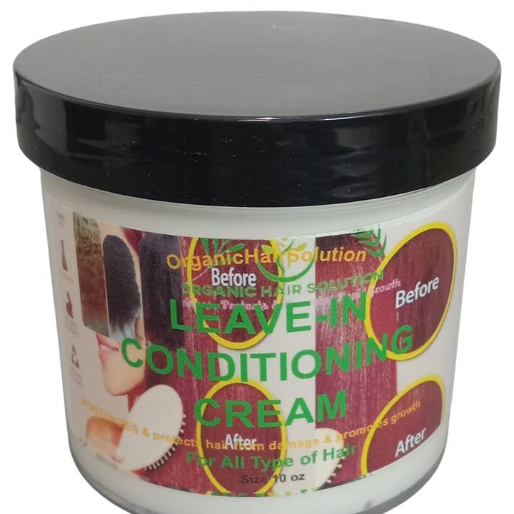 Organic Hair Solution - Wholesale Leave-in conditioner - LEAVE-IN CONDITIONER CREAM - Behandeling tegen haaruitval - met aloë vera, castor, argan, zoete amankel, vitamine E