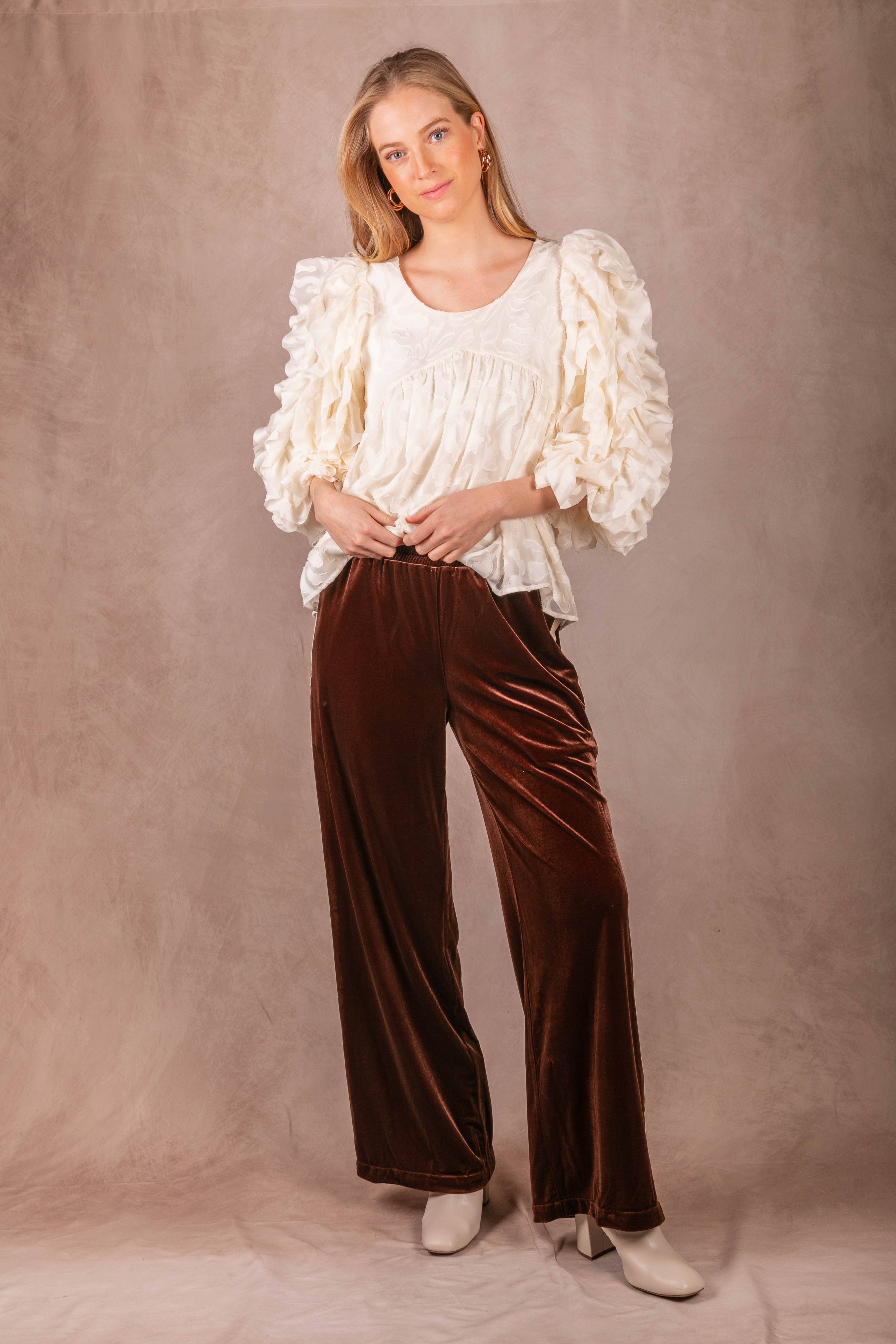Before You Collection - Wholesale Pants - Women's - Velvet Contrast Side Stripe Wide Leg Pants1