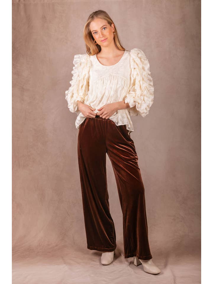 Before You Collection - Wholesale Pants - Women's - Velvet Contrast Side Stripe Wide Leg Pants1
