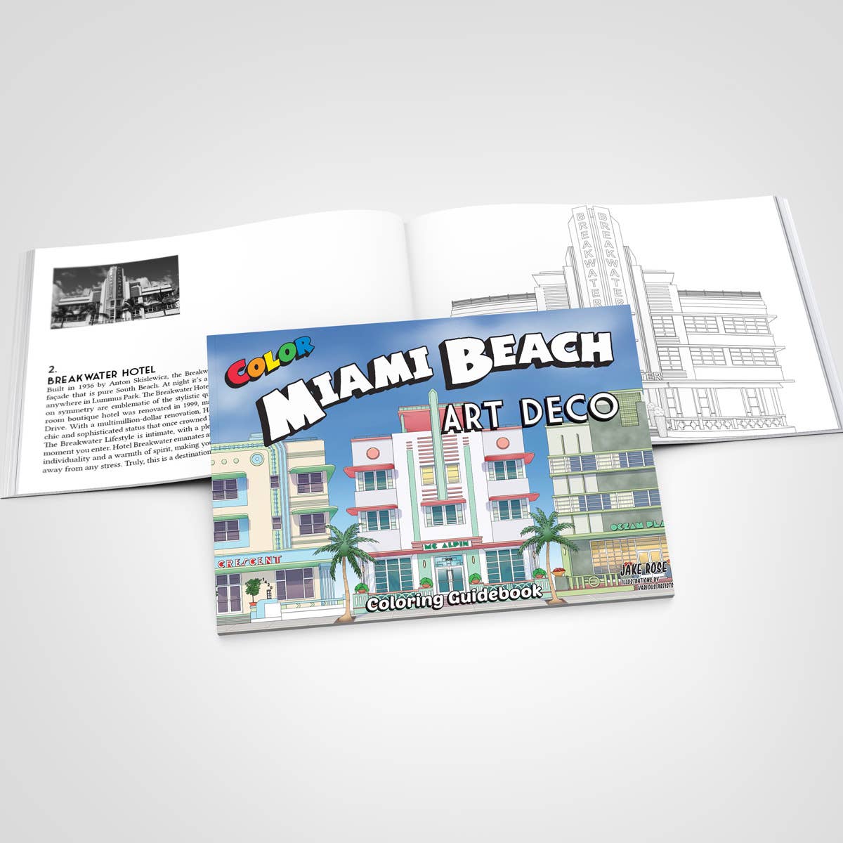Color Our Town - Vente Livre de coloriage – enfant et bébé - Guide de coloriage Art Déco Color Miami Beach1