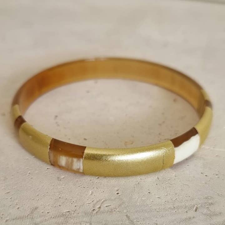 Le Coin Sauvage - Vente Bracelet jonc - Bracelet Jonc Corne - Hélios Le Coin Sauvage – Gold - 1cm