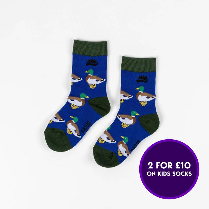 KIDS BAMBOO SOCKS | MALLARD DUCK for wholesale by We Are Hedgy Limited