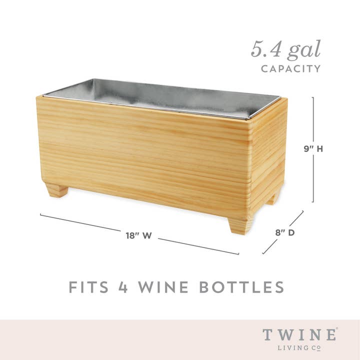 Twine - Wholesale Ice Bucket - Pine Wood Beverage Tub with Galvanized Steel Insert4