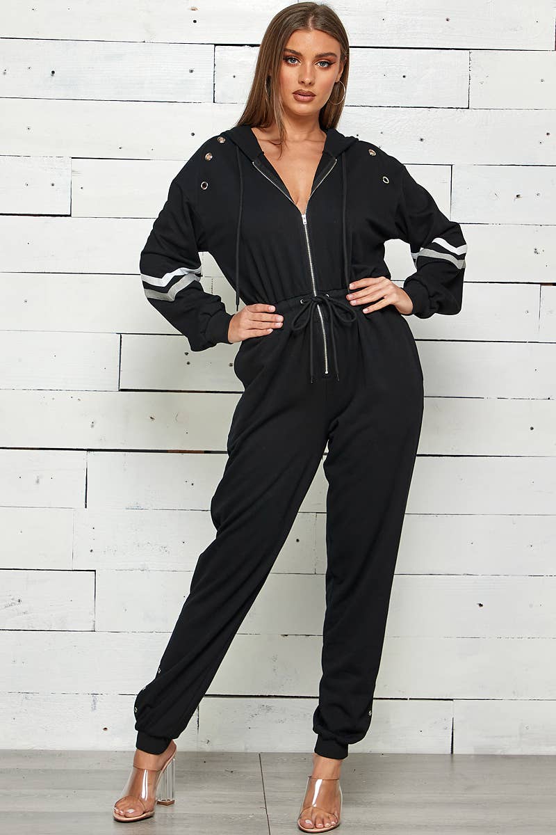 Shop Michella – Großhandel Jumpsuit – Damen – JUMPSUIT AUS FRANZÖSISCHEM FROTTEE MIT REISSVERSCHLUSS VORNE1