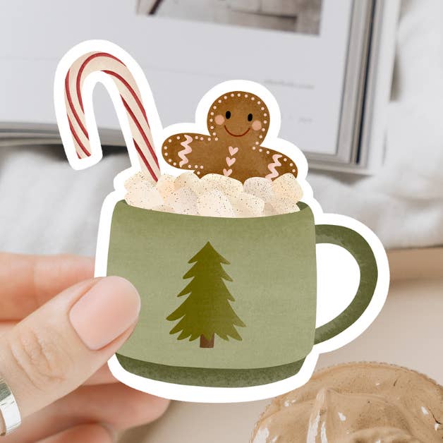 Christmas Hot Chocolate Vinyl Sticker - Christmas Mug for wholesale by Tilda&Theo