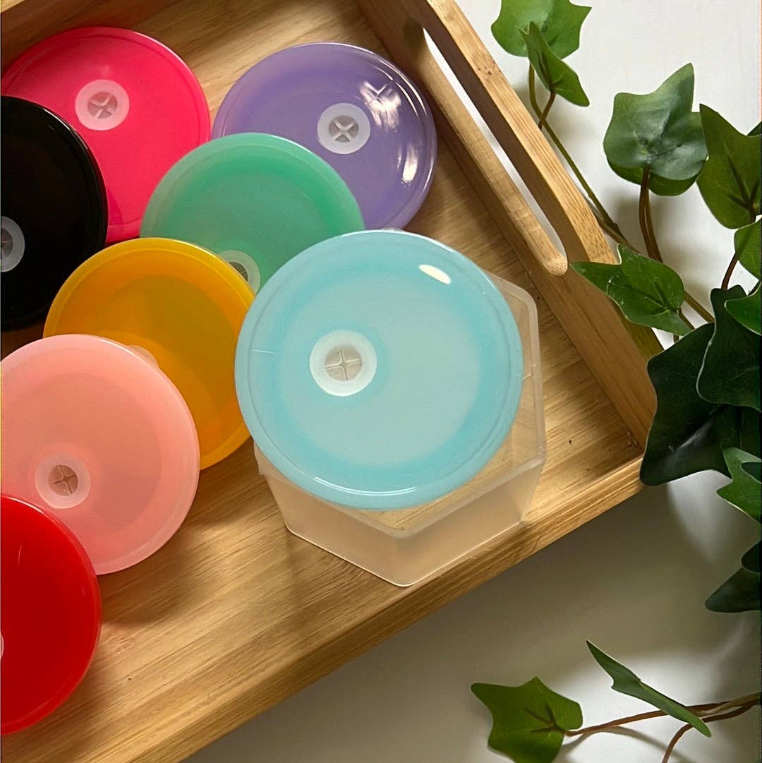 Peony Lee Art - Vendita all'ingrosso Tappo per bevande - Coperchi in Acrilico Colorato per Lattine di Vetro da 16oz5