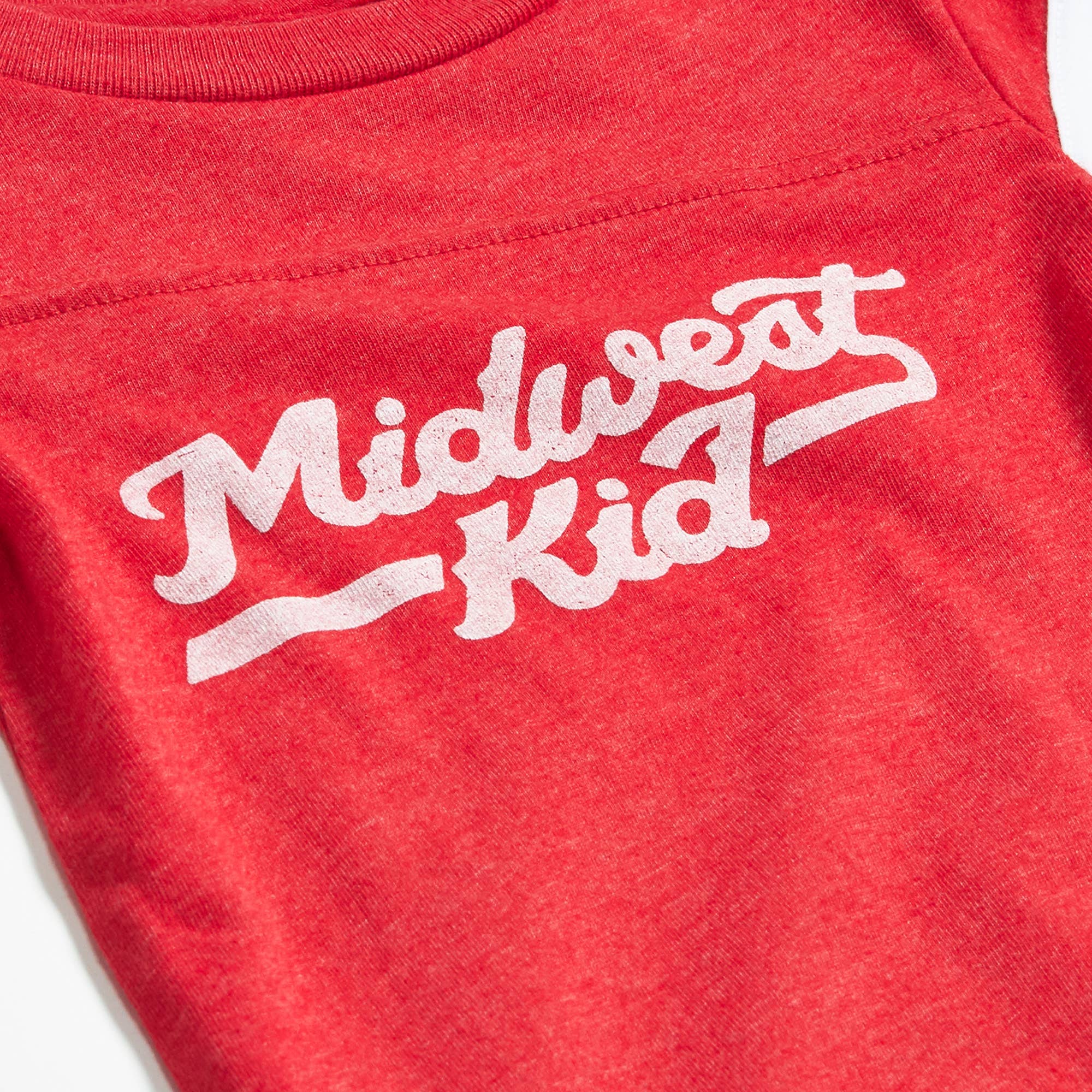 ROJO Midwest Niño Heather Rojo con Manga Blanca Mono de venta al por mayor en Faire1