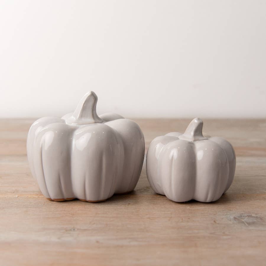 Gainsborough Giftware x Portland Living - Wholesale Decorative Tabletop Object - Grey Pumpkin 8.5cm1