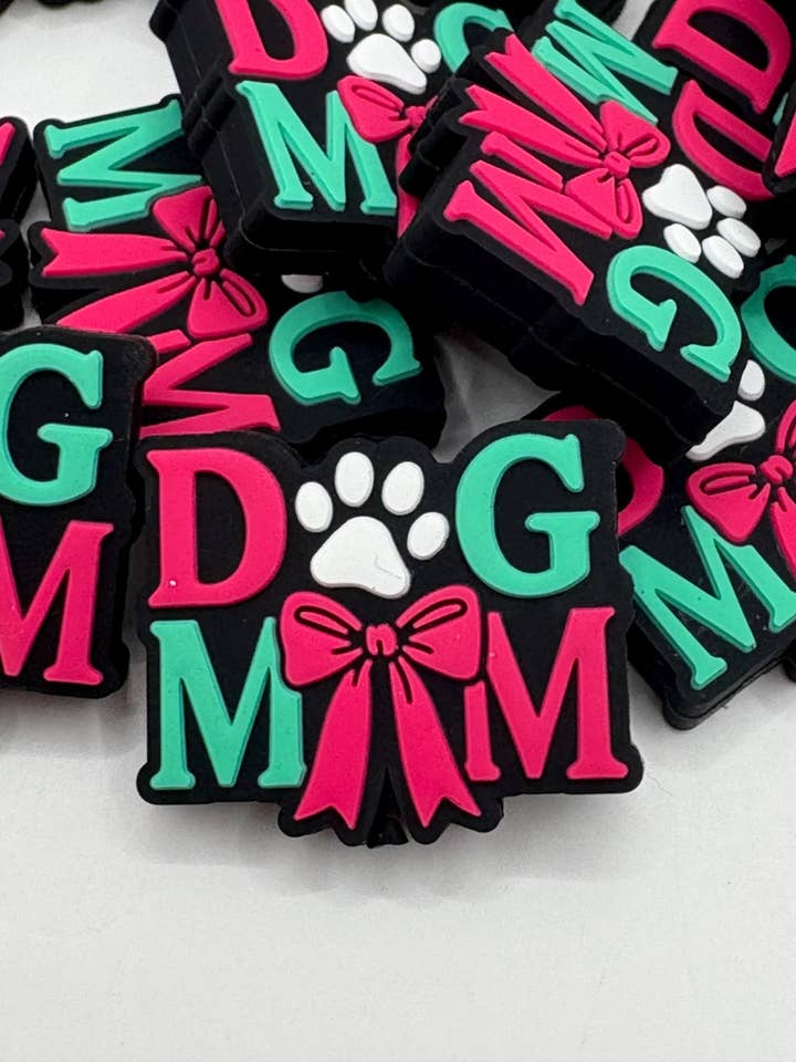 Dog Mom Silicone Focal Bead for wholesale by ASAP Craft Supplies