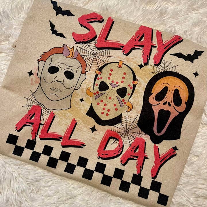 chemise d'Halloween Slay All Day Horror pour la vente par StricklandDesignCo