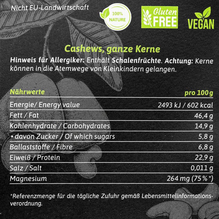 Natfoods GmbH - Wholesale Nuts - Premium natural cashew kernels, 1kg cashews2