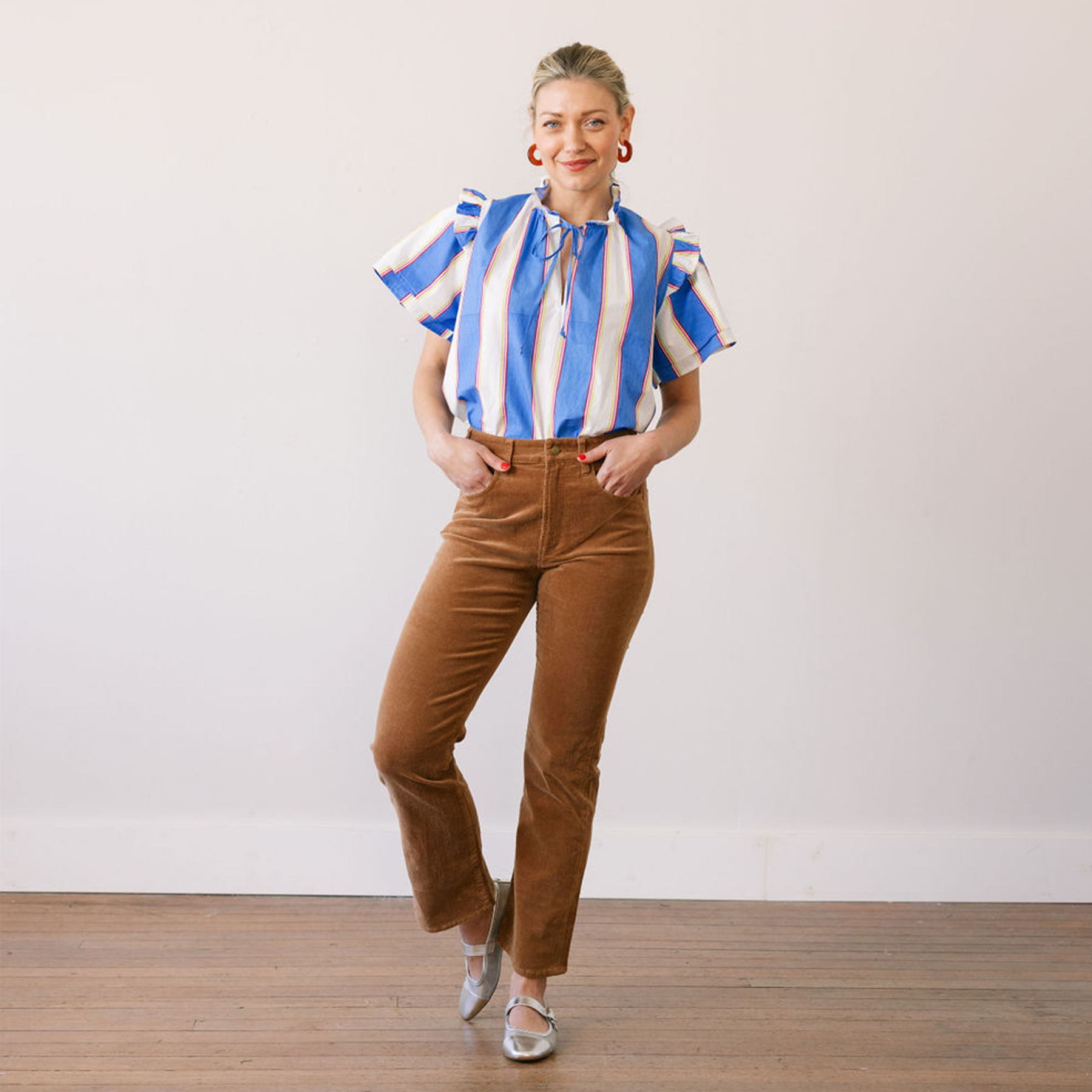 Sunshine Tienda - Wholesale Blouse - Women's - Cabana Stripe Gemma Top2