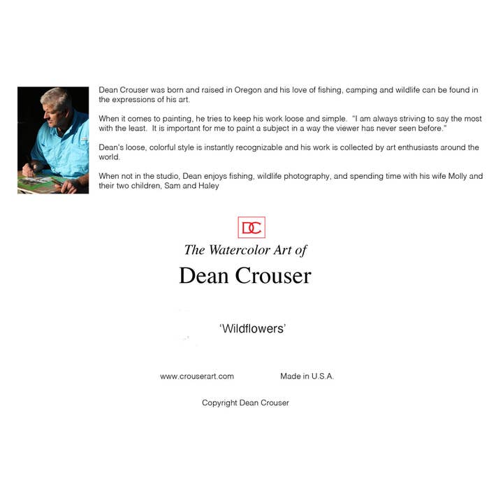 The Art of Dean Crouser Greeting Cards & Stickers - Wholesale Everyday Greeting Card - 5 x 7" Greeting Card 'WILDFLOWERS'2
